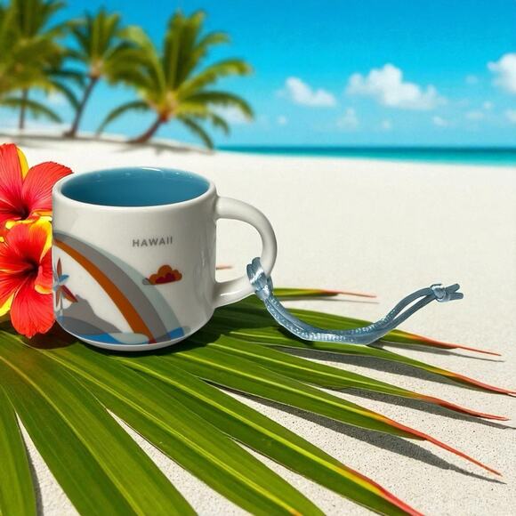 Starbucks 2018 HAWAII You Are Here YAH 2oz Coffee Mug Ornament EUC - Picture 1 of 7